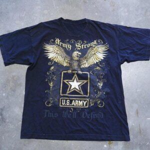 Vintage Military Spirit Graphic Tee - Golden Eagle ''This We'll Defend''